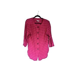 Vintage Periphery 2 piece Outfit Size Medium Plaid Hot‎ Pink Cotton